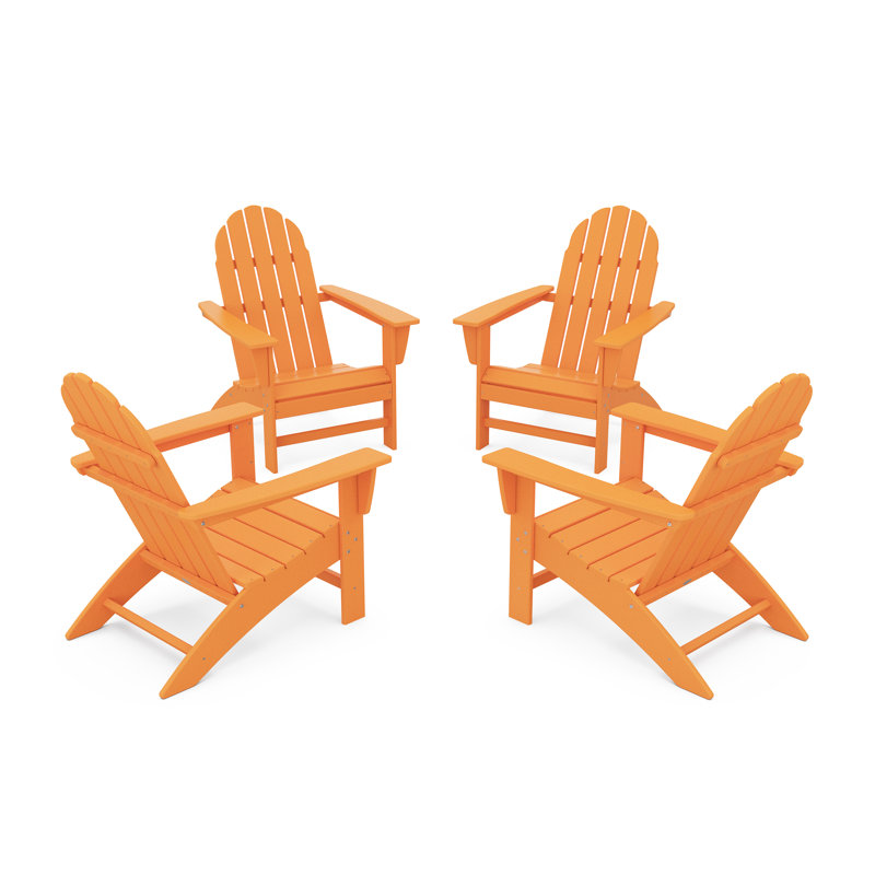 Ensemble de conversation POLYWOOD Vineyard Adirondack, Tangerine