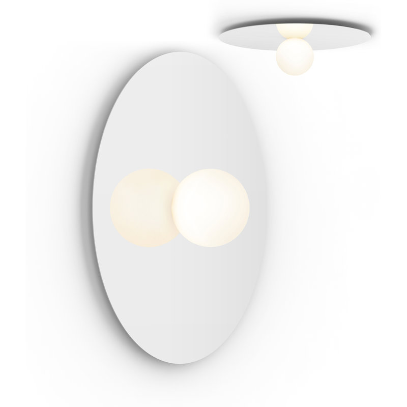 Bola Flush Disc, White, 8.2" H x 32" W x 32" D