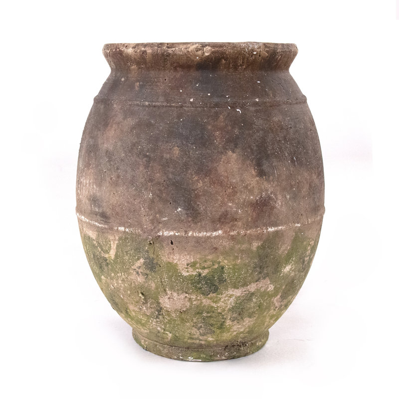 Stoneware Jar, 13.5"H x 10.5"W x 10.5"D