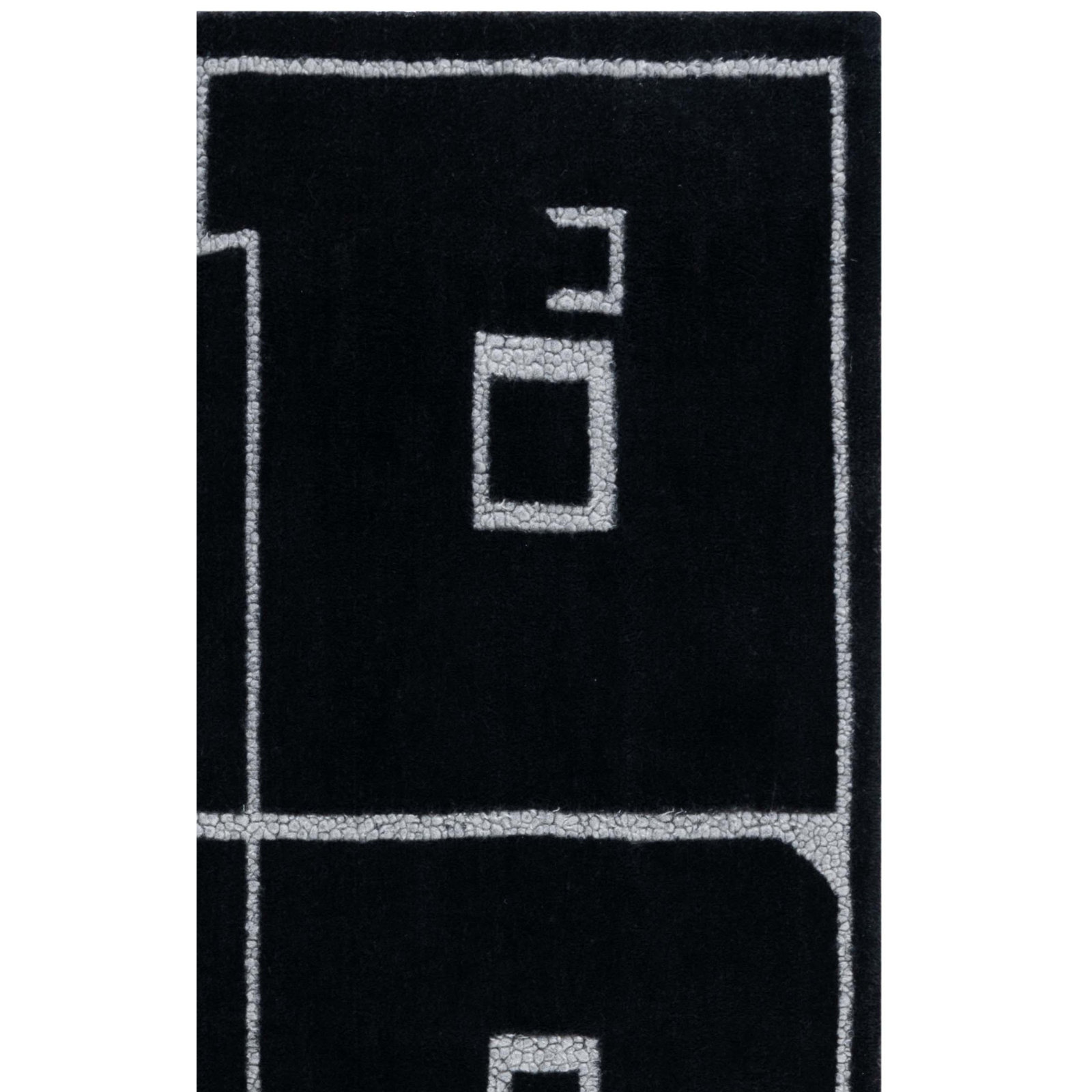 Murcia Handmade Wool Black Rug, Runner 2'3" x 8'