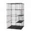 Cage pour chat à 3 niveaux, parc pour grand chenil avec 3 plateformes, 3 échelles rampes et 4 portes, noir