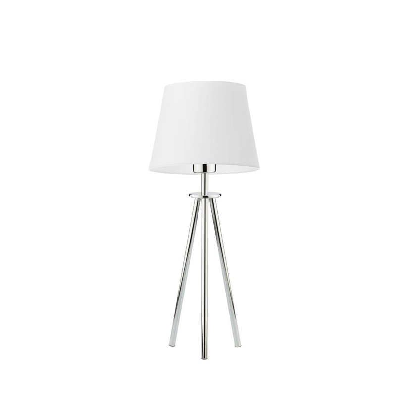 Addilyna Metal Tripod Lamp, White, Chrome