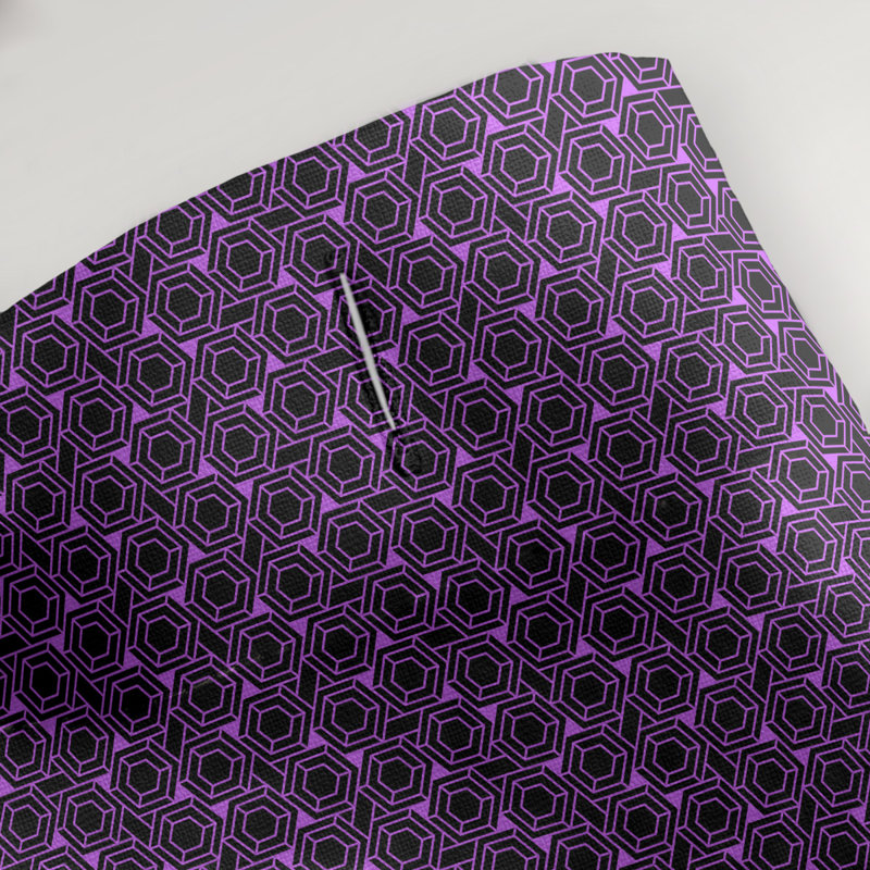 Rideau de douche simple hexagonal classique, Violet / noir, Classic Hexagonal