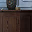 Banc de rangement en bois manufacturé noir et noyer