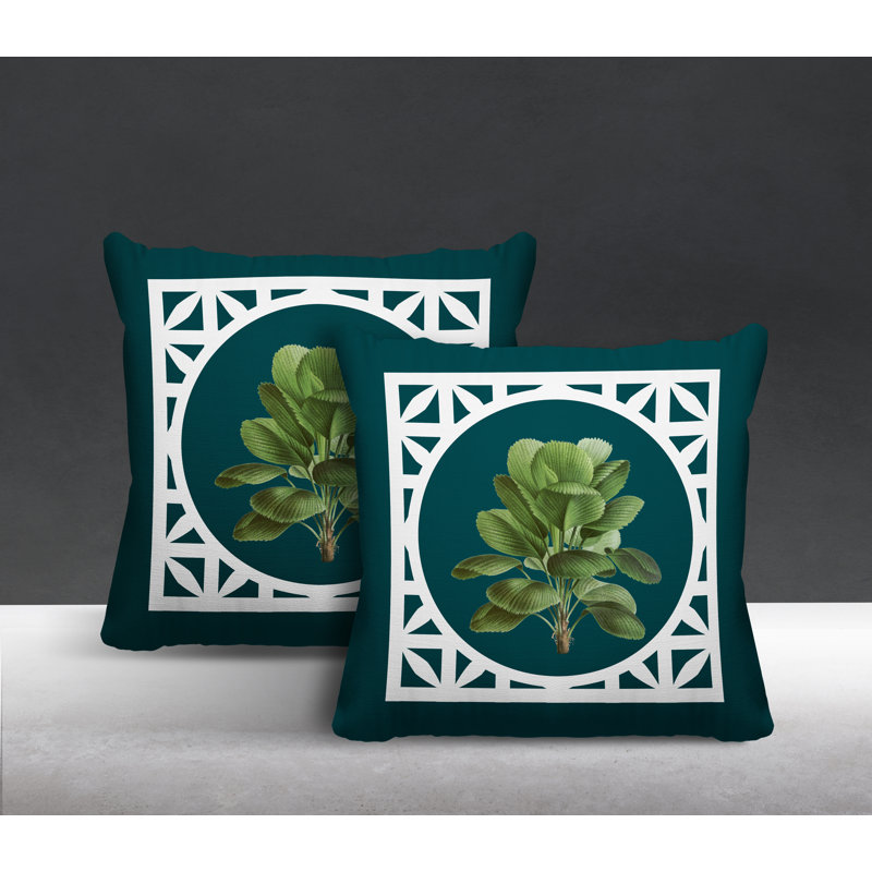 Housse et insert de coussin carré intérieur / extérieur , L 17 po x H 17 po, Émeraude