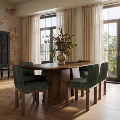 Clesha Performance Basketweave Fabric Dining Chair