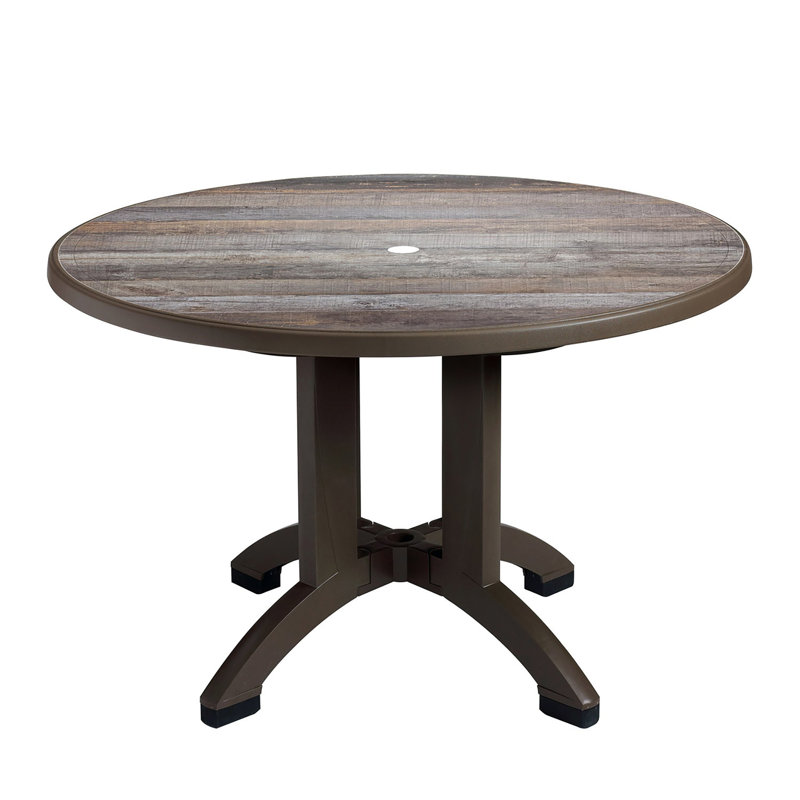Aquaba 48" Round Bronze Resin Outdoor Dining Table
