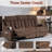 Recliner Sofa Set, 3 Seater Recliner Sofa Chair, Manual Reclining Sofa Couch, Triple Recliner Sofa for Living Room, Home Theater, Small Spaces, Brown-240176102