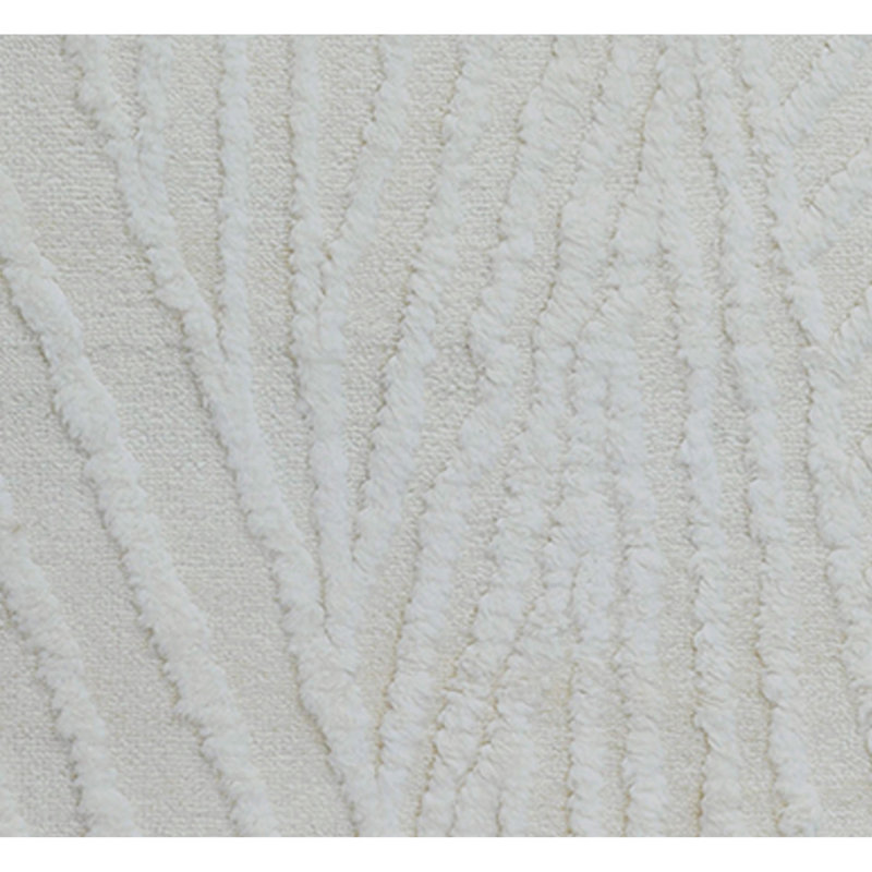Wool Abstract Area Rug in Ivory, Rectangle 5' x 8'