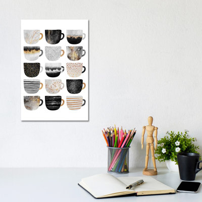Pretty Coffee Cups III by Elisabeth Fredriksson - Wrapped Canvas Painting
