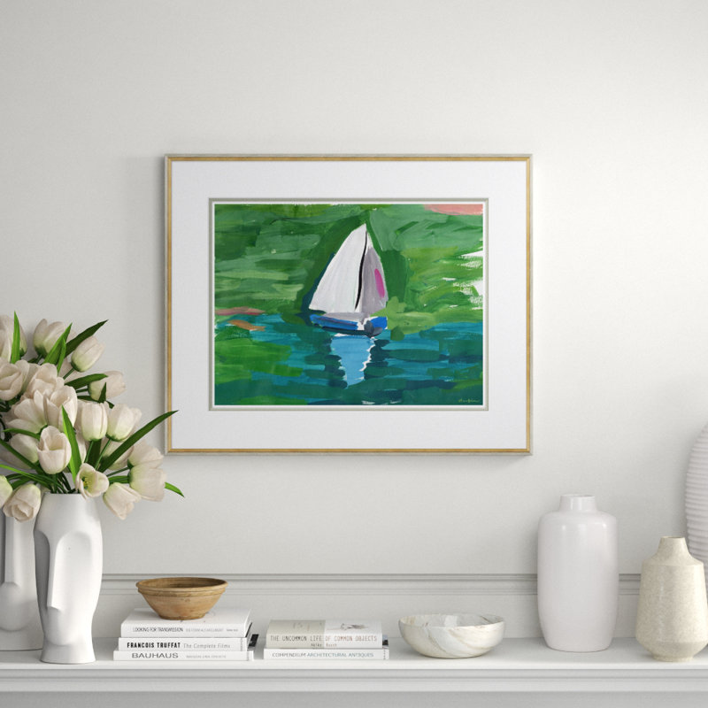 Pond Boat Blue Giclee Print by Dana Gibson