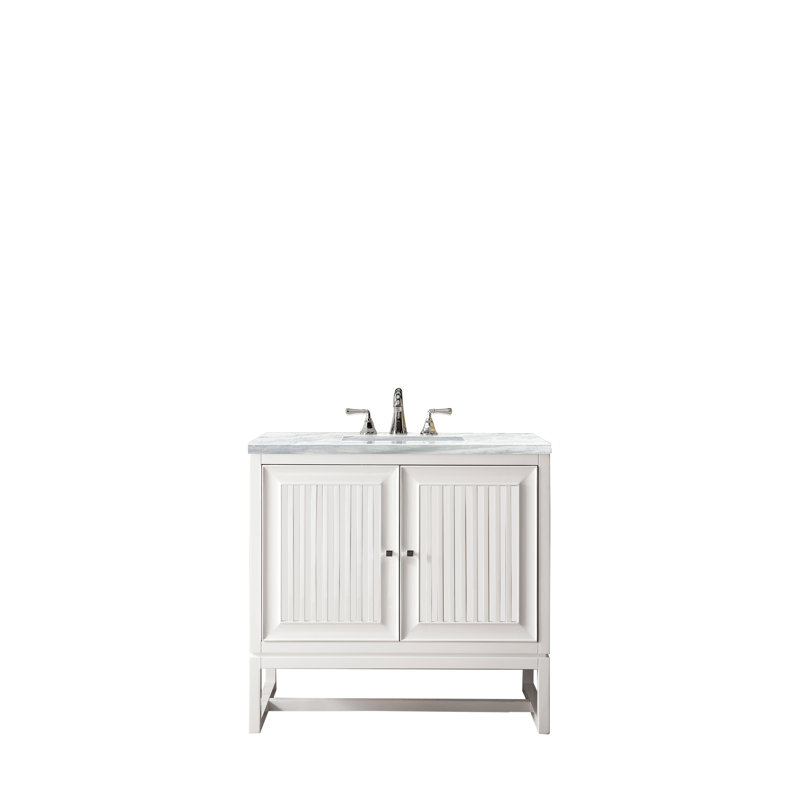 Athens 36'' W Single Vanity, Ethereal Noctis, 8" Widespread, Glossy White