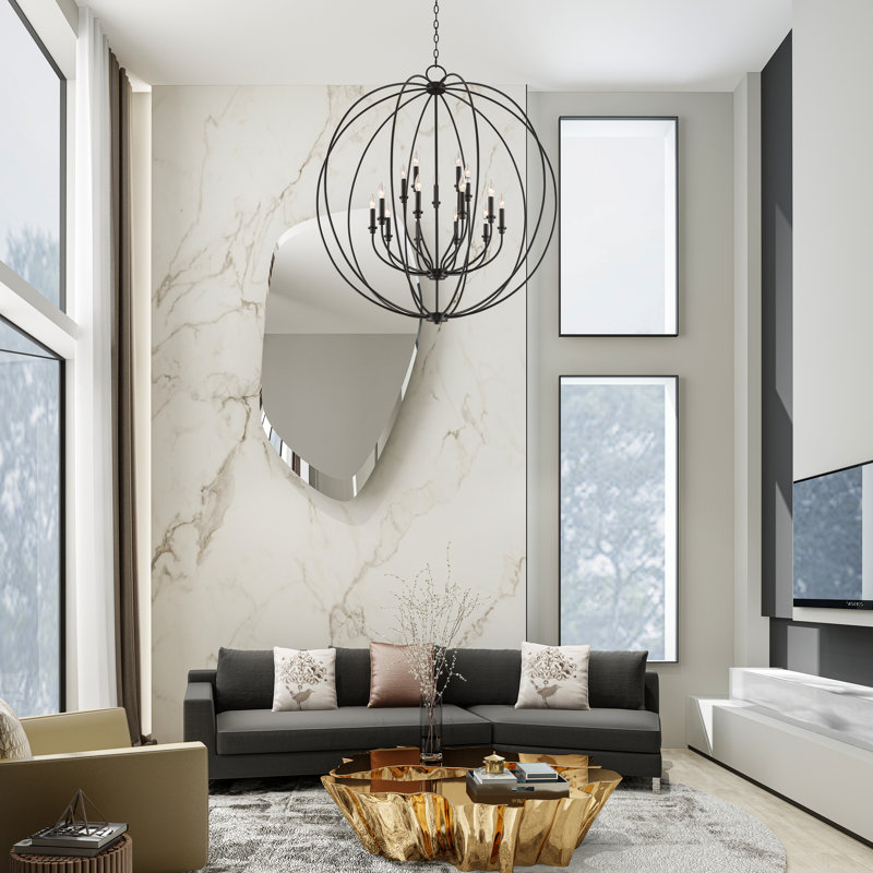 Lustre 15 lumières façon bougie Remer, Bronze