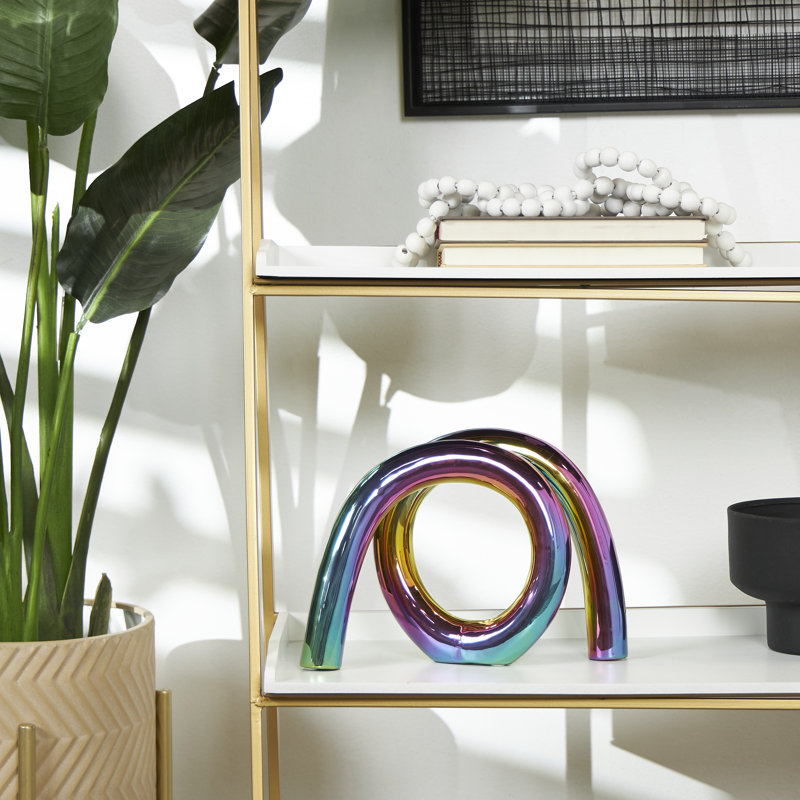 Sculpture en céramique Pandra, Multi-couleur, H 8,35 po x l 11,75 po x P 3,95 po