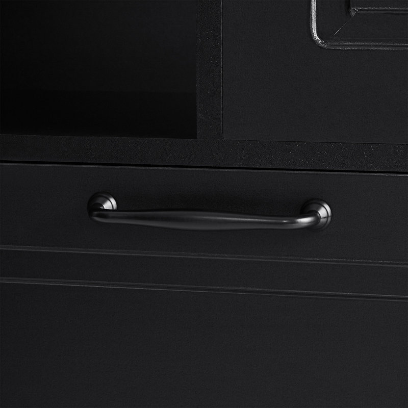 Grande armoire de rangement pour salle de bain avec grand panier rabattable, Noir