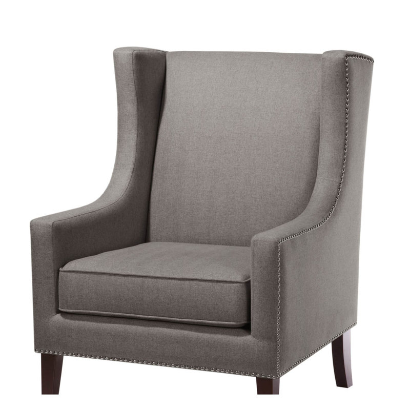 Fauteuil à oreilles Barton - Une conception audacieuse pour votre espace, Gris foncé