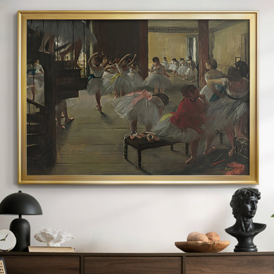 The Dance Class (NGA / Corcoran Version)-Edgar Degas-Framed Gallery Wrapped Canvas-c. 1873