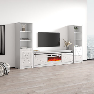 Meuble audio-vidéo moderne avec foyer électrique 120,5 po Fiorenze