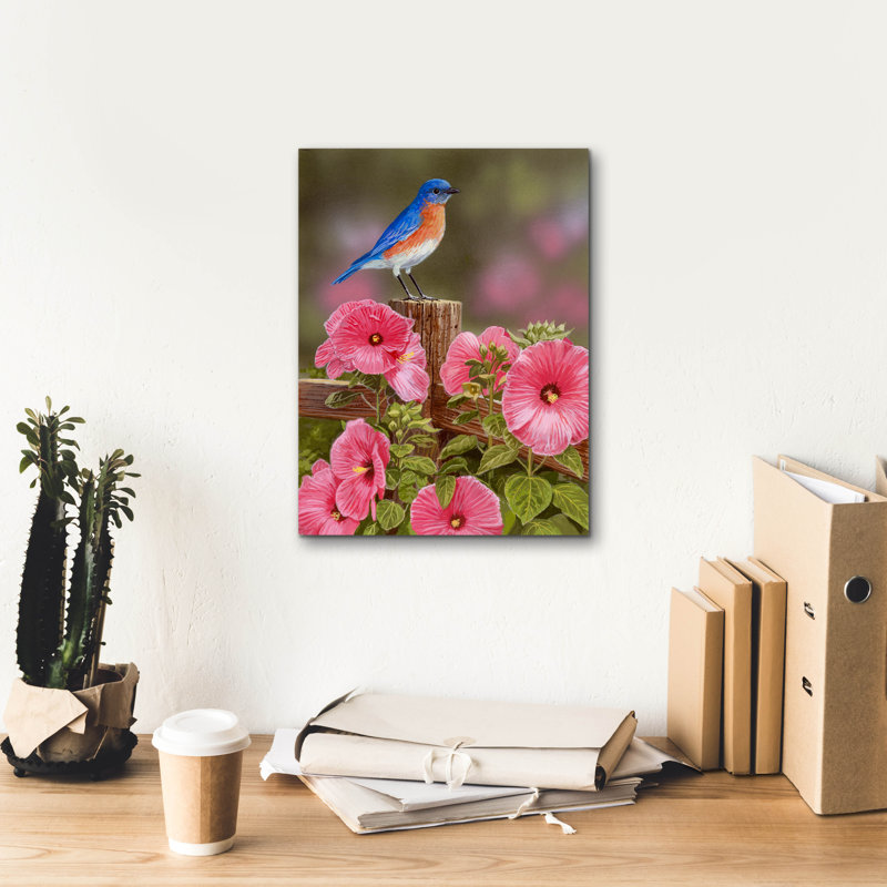 «Bird with Hibiscus» par William Vanderdasson, H 16 po x l 12 po x P 0,75 po