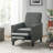 Dark Grey Linen Push Back Chair for Elegant Home Décor