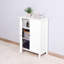 Armoire de plancher de salle de bain blanche à double porte avec tablette ajustable - ajoute une touche de fraîcheur à votre espace de rangement et offre une construction de qualité pour une utilisation à long terme dans d'autres espaces