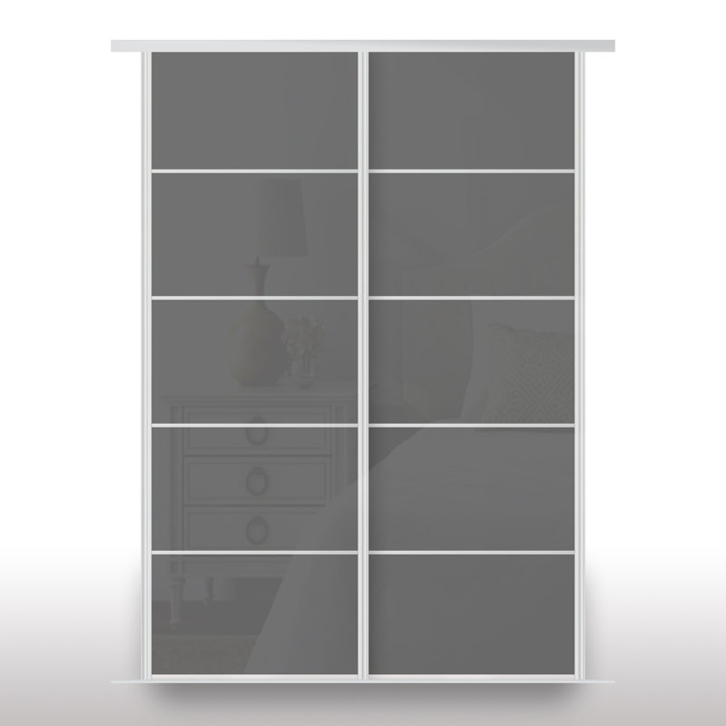 Libre 2 Door Wardrobe, 230cm x 126cm x 82cm, Grey