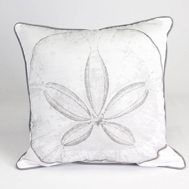 Gray and White Nautical Embroidered Square Pillow Set