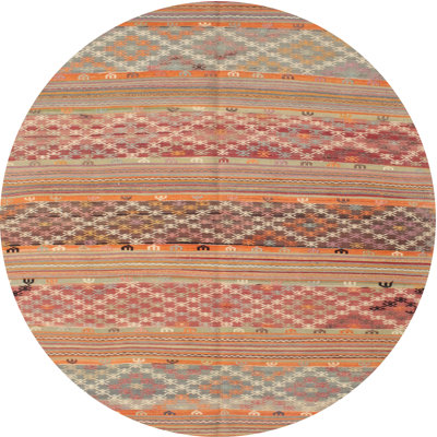 Tapis orange/vert/brun contemporain
