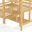 Lit superposé simple en forme de maison avec glissade, caractéristiques de conception multifonctionnelles, escalier de rangement et quincaillerie silencieuse pour l'espace, chambre à coucher à structure stable