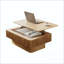 Table basse cannelée à plateau relevable avec rangement dissimulé et mécanisme de fermeture en douceur-371722168