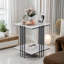 Campobello 2 Tier Square Faux Marble Side Table