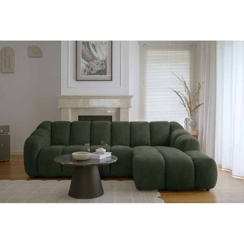 Shell Corner Sofa , 4, Right Hand Facing, Green