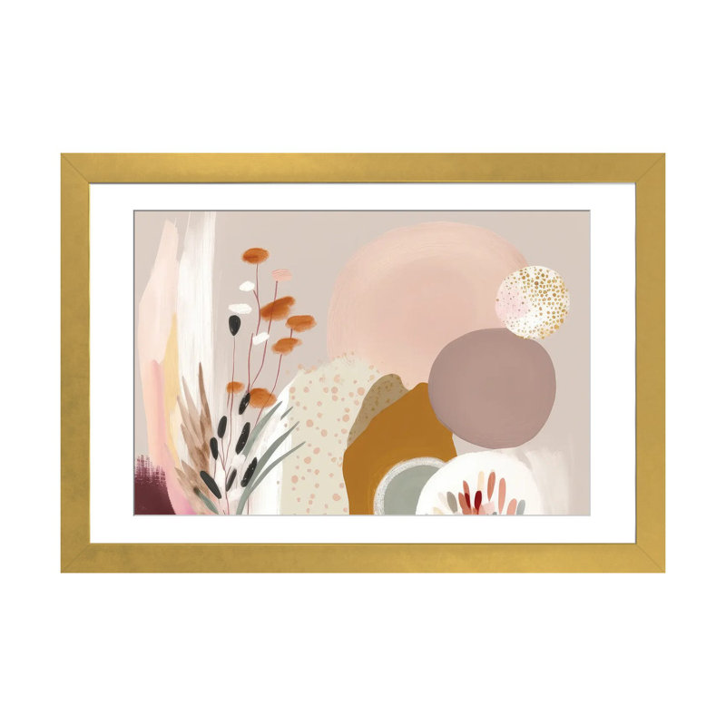 Beautiful Nature Forms, Gold Open Corner Framed Paper, White, 16" H x 24" W x 1" D