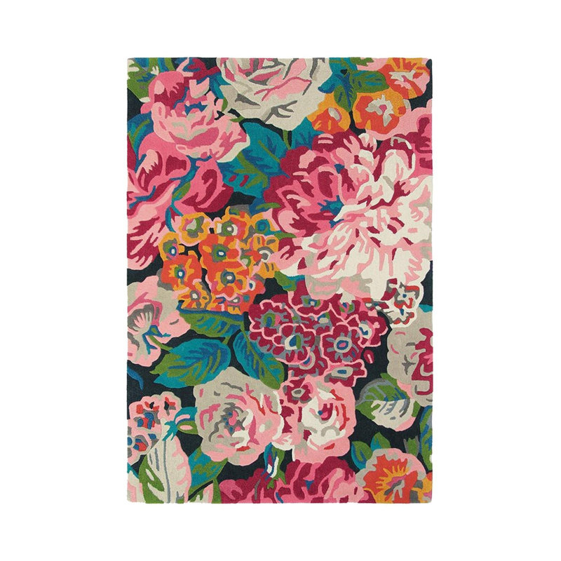 Tapis tissé coloré à motif de pivoines Floret