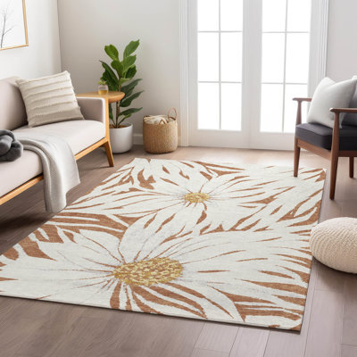 Machine washable indoor/outdoor  acn2263 floral rug Oliveras