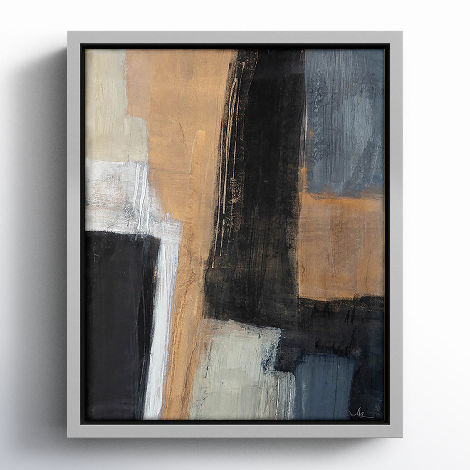 Calderon "Metallic Slate I" Print, Silver, 11.5" H x 9.5" W x 2" D