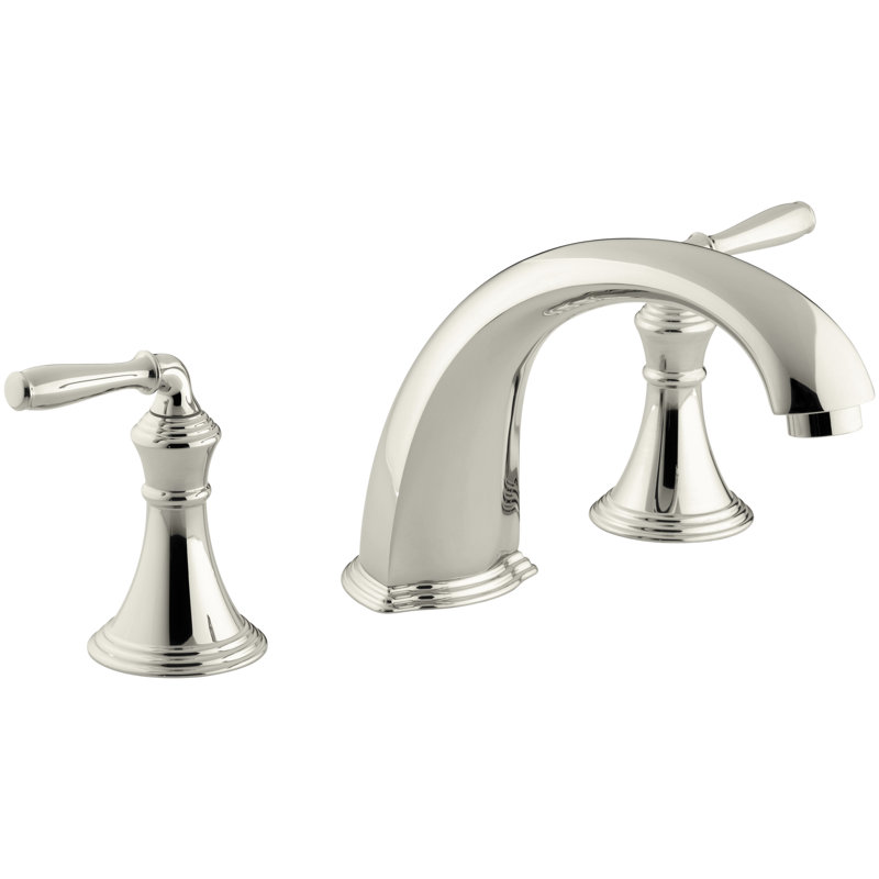 Devonshire Double Handle Deck Mounted Roman Tub Faucet Trim, Vibrant Brushed Nickel