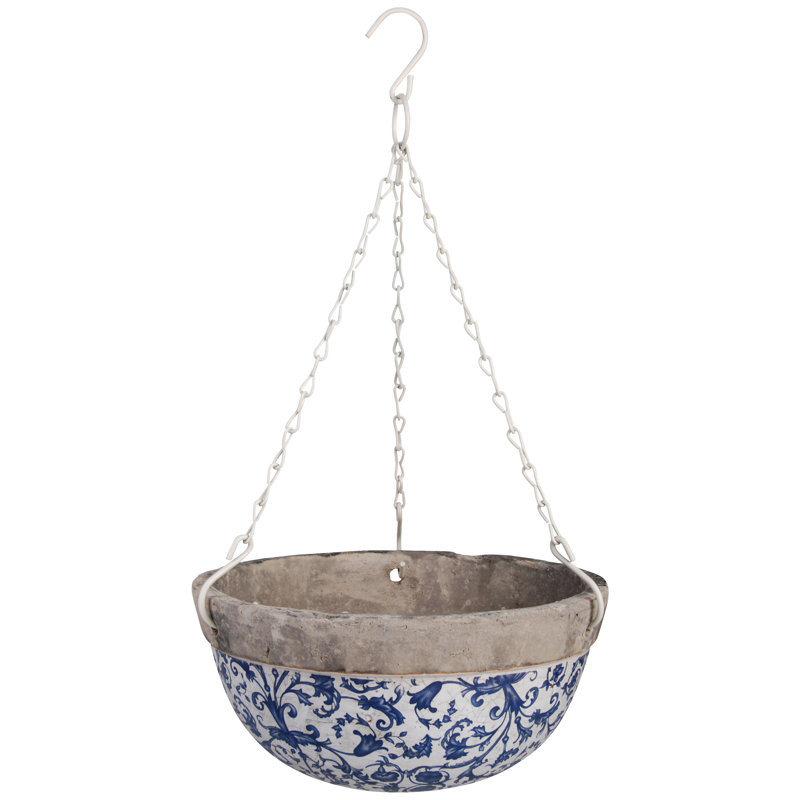Aged Ceramic Hanging Basket