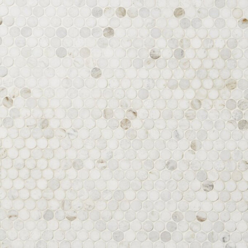 Alaska White 2" Hexagon Polished Marble Mosaic Tile