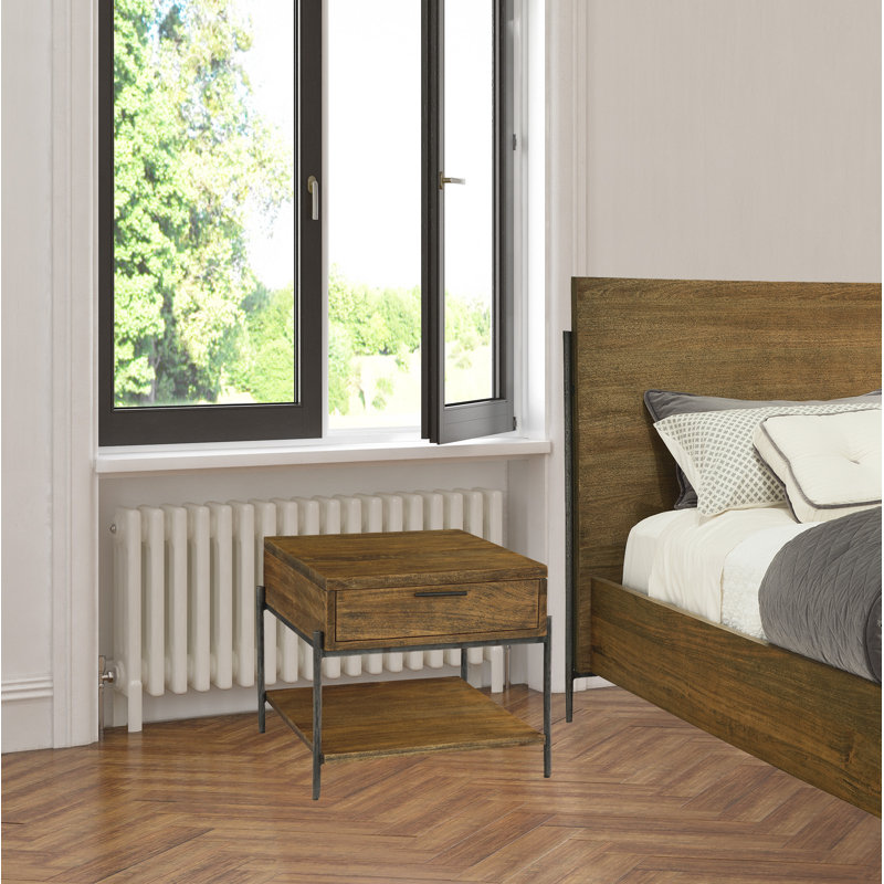 Table de chevet 1 tiroir en brun