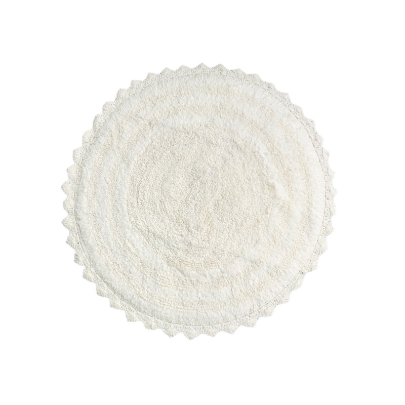 100% Cotton Non-Slip Bath Rug, Ivory
