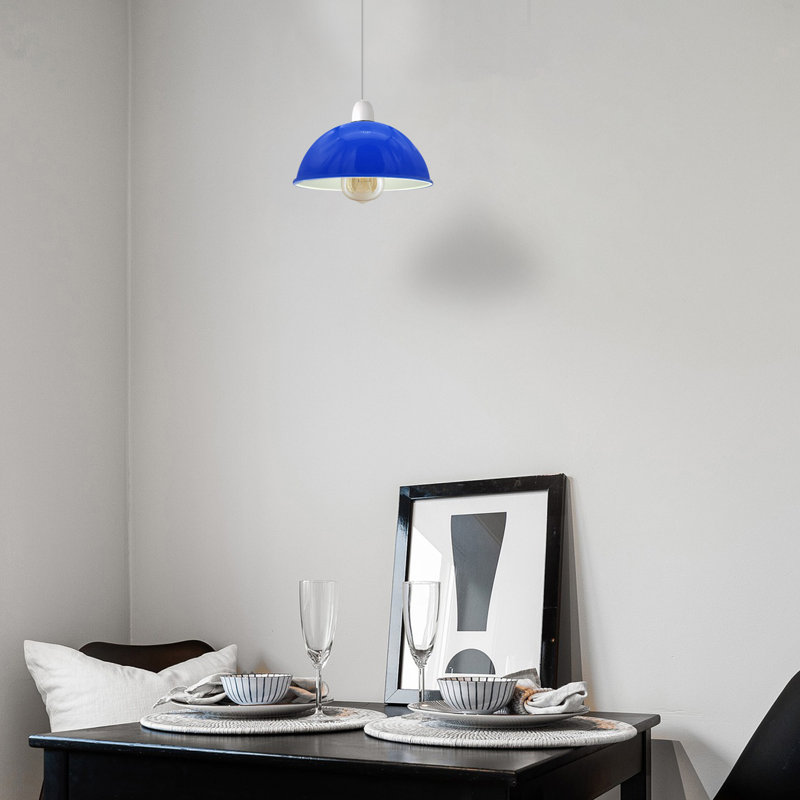 40 cm Metal Bowl Pendant Shade, Navy