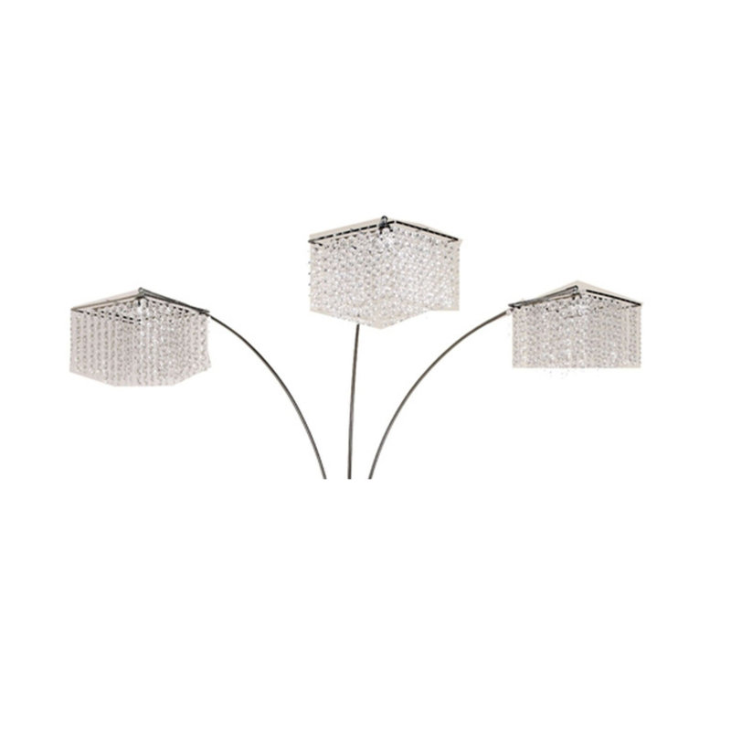 Lampe sur pied 84 po avec 3 arches en cristal