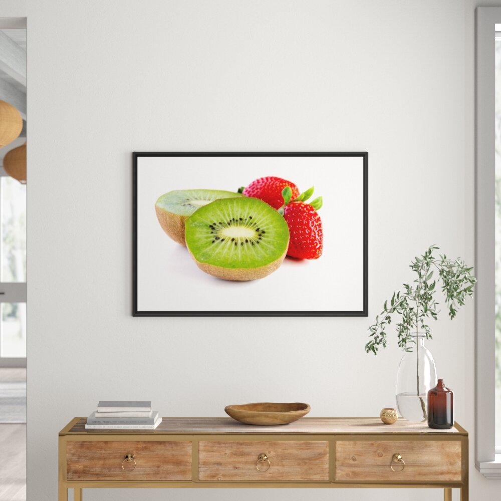 Gerahmtes Wandbild Kiwi und Erdbeeren