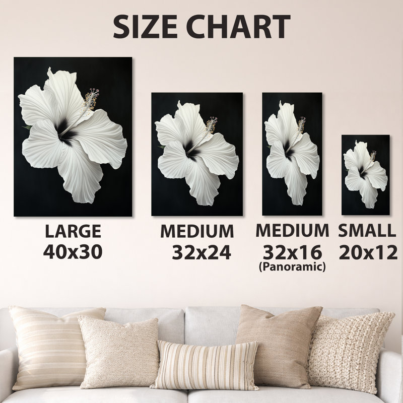 Hibiscus au clair de lune V - Impression sur métal Black Exotic Blooms, H 32 po x l 24 po