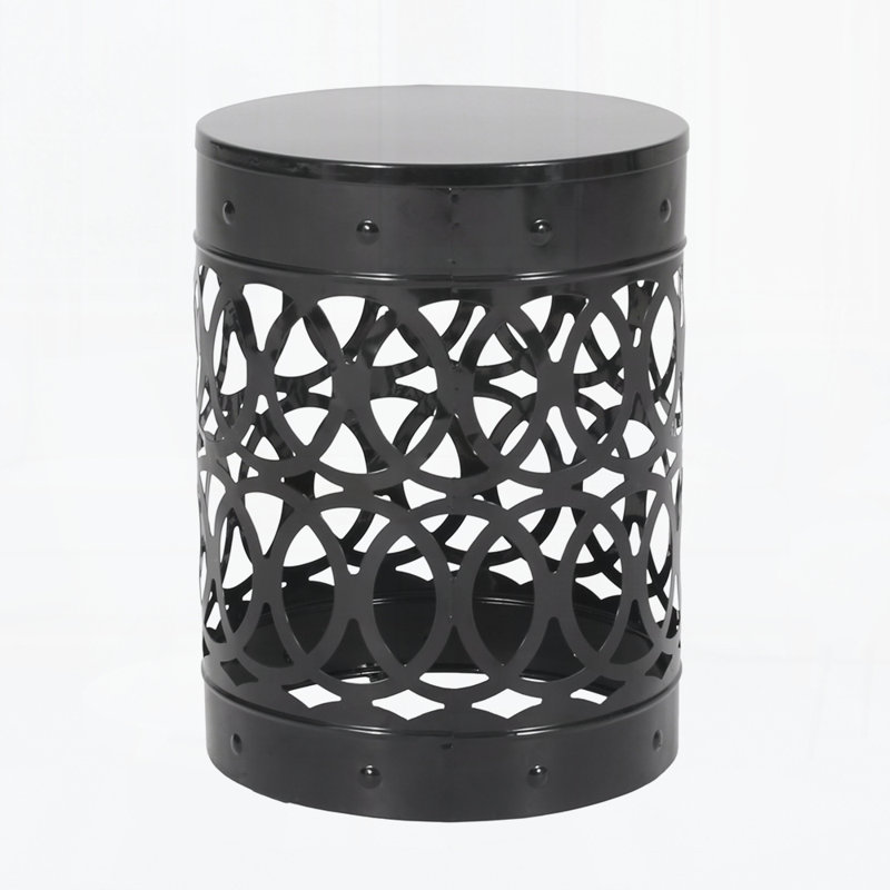 Outdoor Metal Side Table, Black