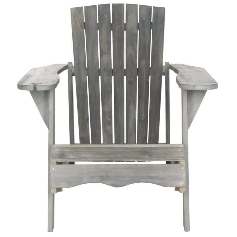 Chaise Adirondack en bois massif Briaca, Gris cendré