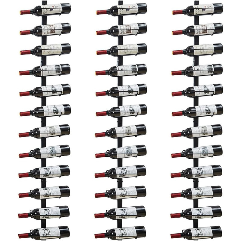 Étagère à vin murale, support de rangement et présentoir à bouteilles de vin modulaire à monter soi-même pour la cuisine, la salle à manger, le bar et la cave à vin