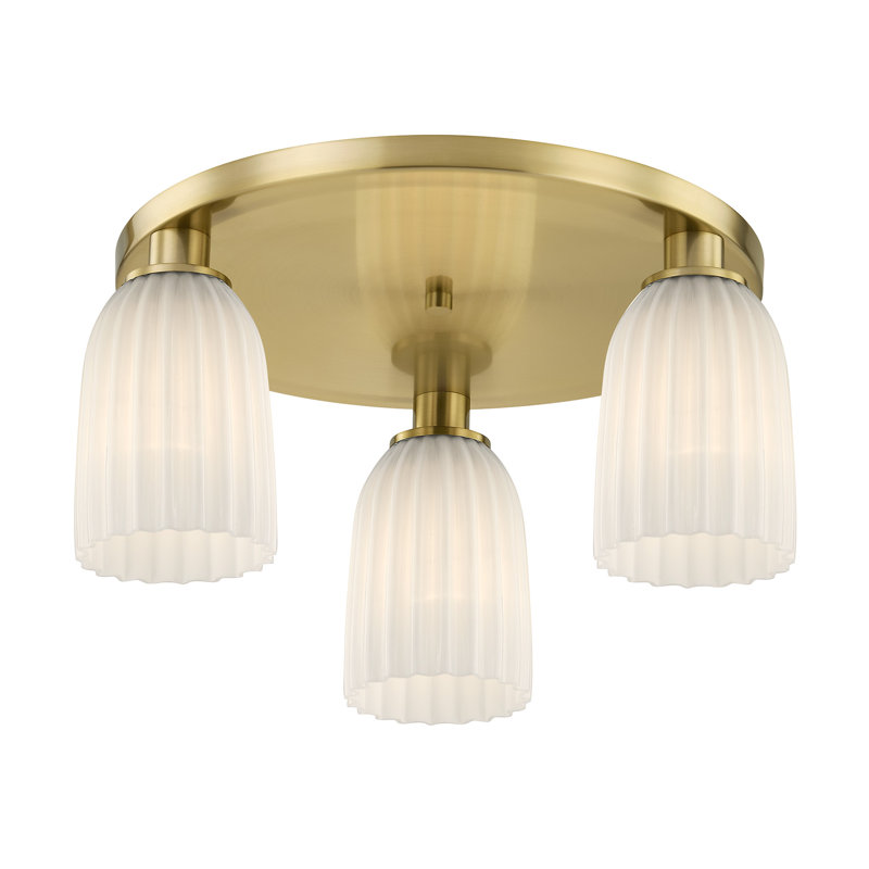 Plafonnier encastré 3 lumières Marvella, Laiton noble