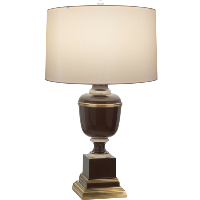 Annika Metal Table Lamp, Chocolate, 24'' H x 13.5" W x 13.5" D, Spindrift Snowflake